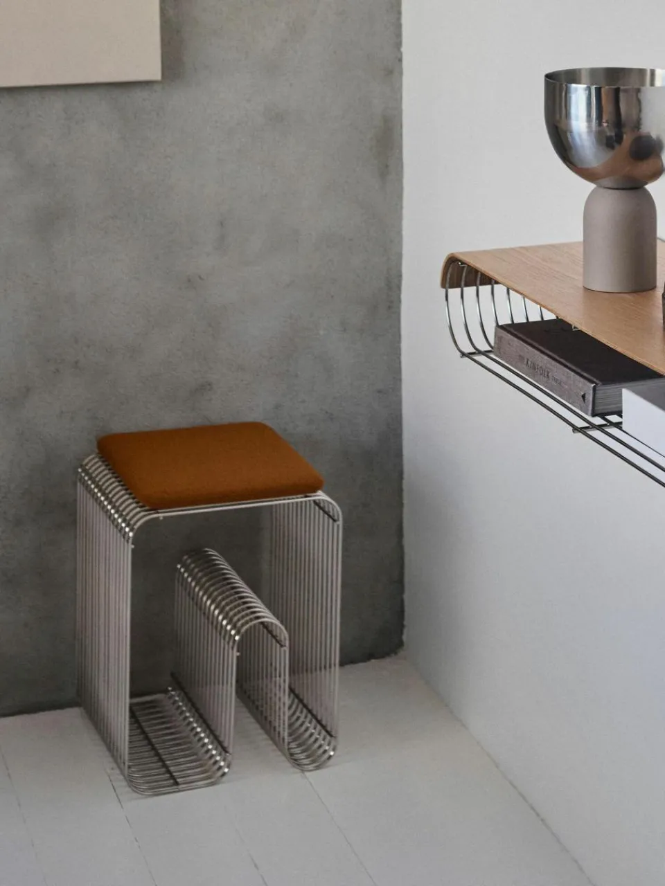 Aytm Bouclé-Sitzkissen Curva für Hocker