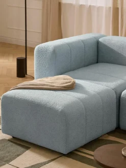 Westwing Collection Bouclé-Sofa-Hocker Lena