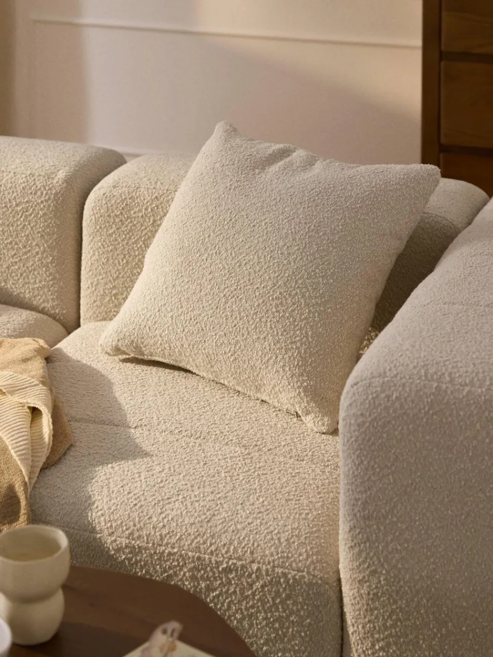 Westwing Collection Bouclé-Sofa-Kissen Lena