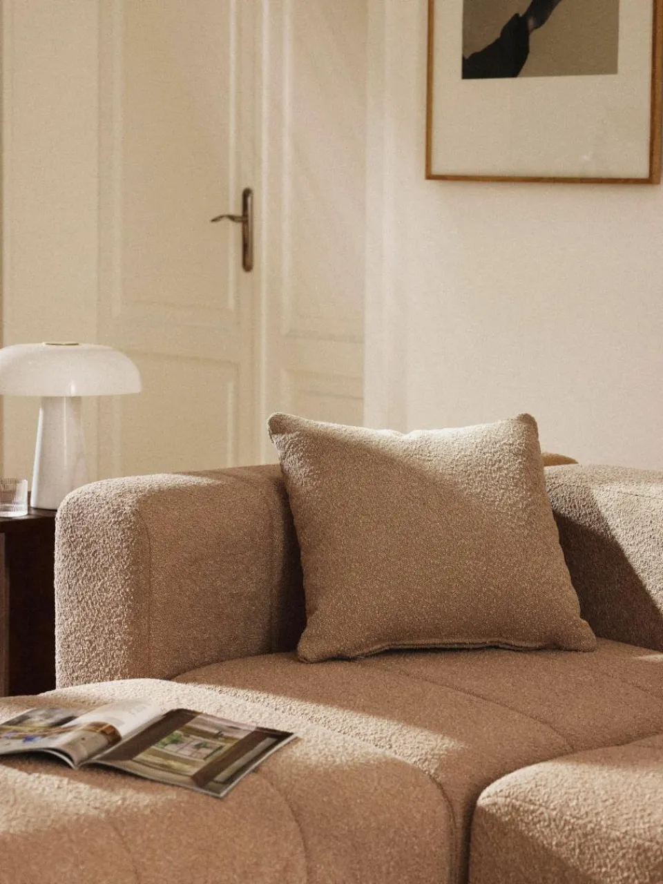 Westwing Collection Bouclé-Sofa-Kissen Lena