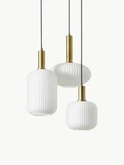 Westwing Collection Cluster-Pendelleuchte Candela aus Opalglas
