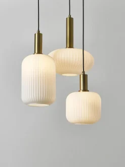 Westwing Collection Cluster-Pendelleuchte Candela aus Opalglas