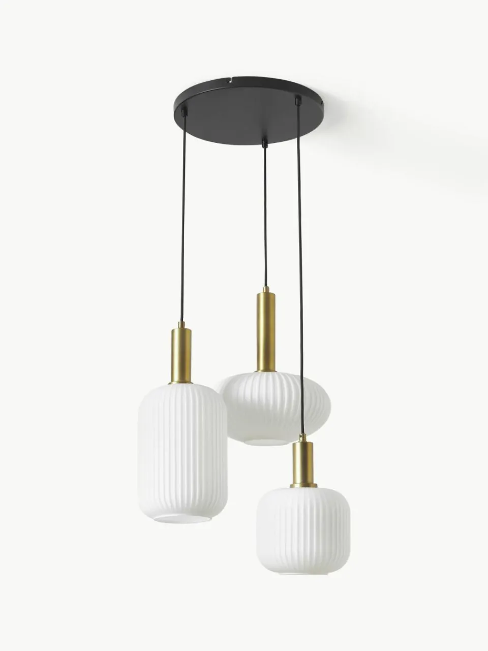 Westwing Collection Cluster-Pendelleuchte Candela aus Opalglas