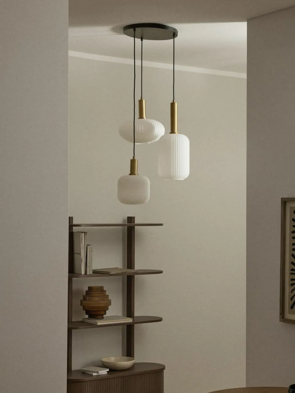 Westwing Collection Cluster-Pendelleuchte Candela aus Opalglas
