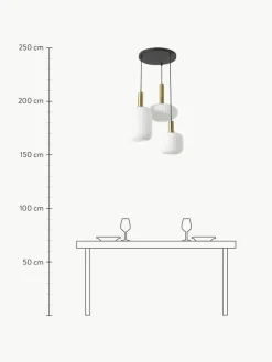 Westwing Collection Cluster-Pendelleuchte Candela aus Opalglas