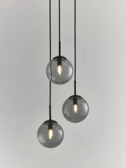 Westwing Collection Cluster-Pendelleuchte Edie aus Rauchglas