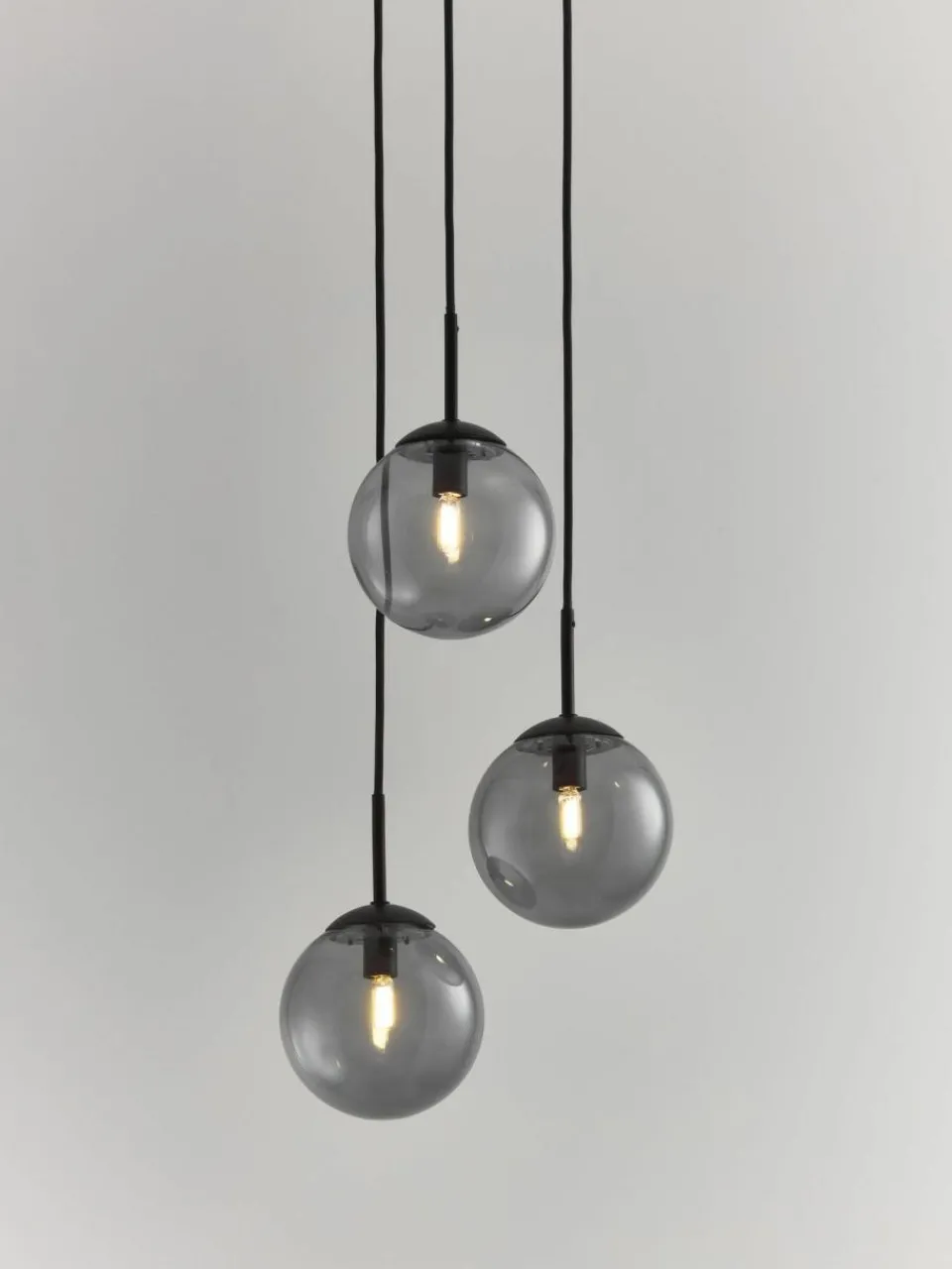 Westwing Collection Cluster-Pendelleuchte Edie aus Rauchglas