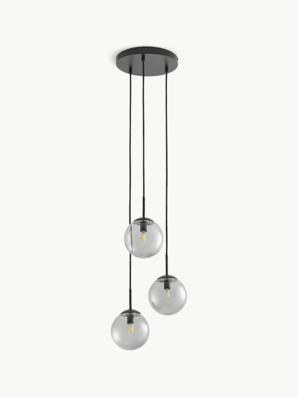 Westwing Collection Cluster-Pendelleuchte Edie aus Rauchglas
