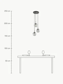 Westwing Collection Cluster-Pendelleuchte Edie aus Rauchglas
