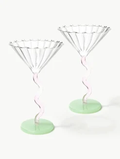 &k amsterdam Cocktailgläser Curve aus Borosilikatglas, 2 Stück