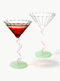 &k amsterdam Cocktailgläser Curve aus Borosilikatglas, 2 Stück