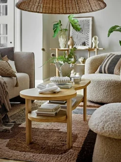 Bloomingville Couchtisch Valria aus Gummibaumholz in organischer Form