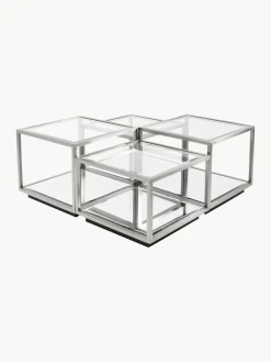 Kare Design Couchtische Luigi mit Spiegel-Böden, 4er-Set