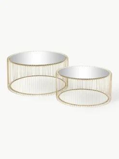 Kare Design Couchtische Wire mit Glasplatte, 2er-Set