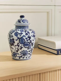 Westwing Deckelvase Annabelle aus Porzellan, H 26 cm