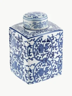 Westwing Deckelvase Ella aus Porzellan, H 17 cm