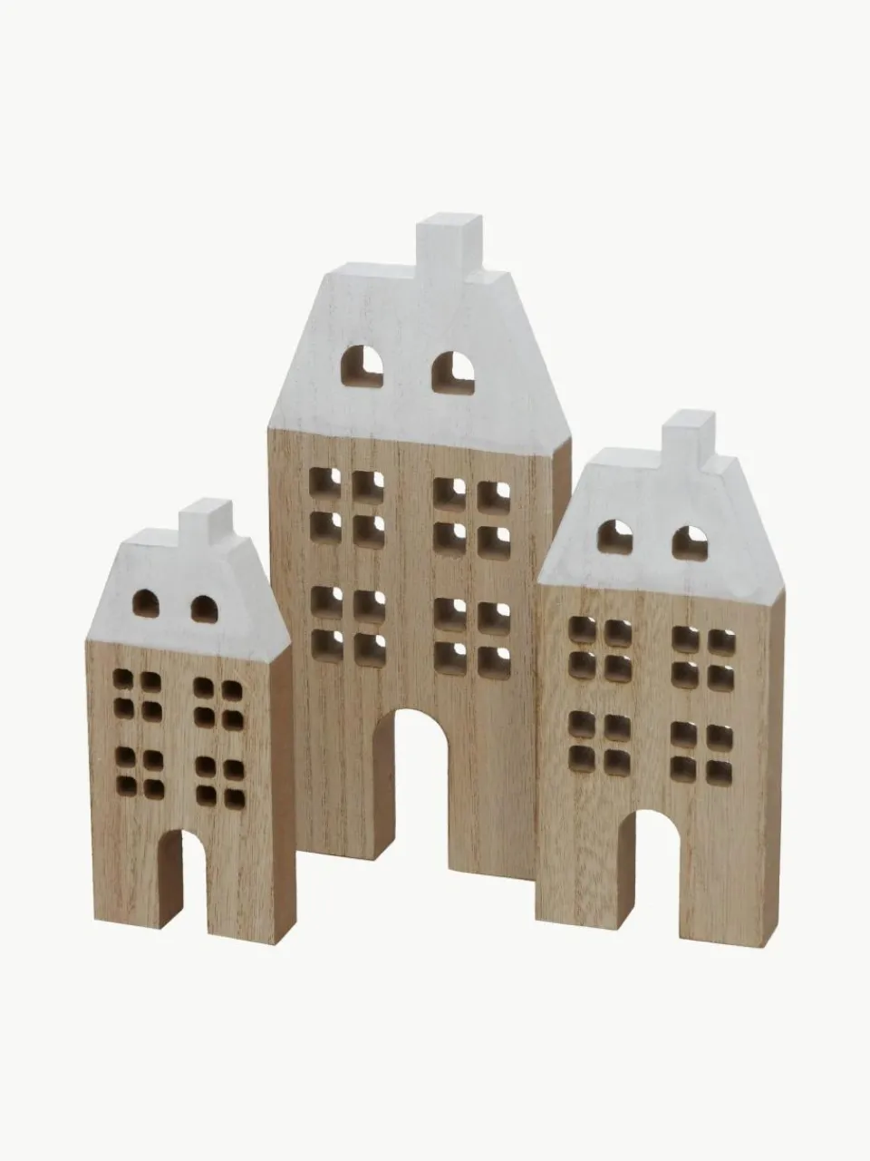 Westwing Deko-Häuser Towny aus Holz, 6 Stück