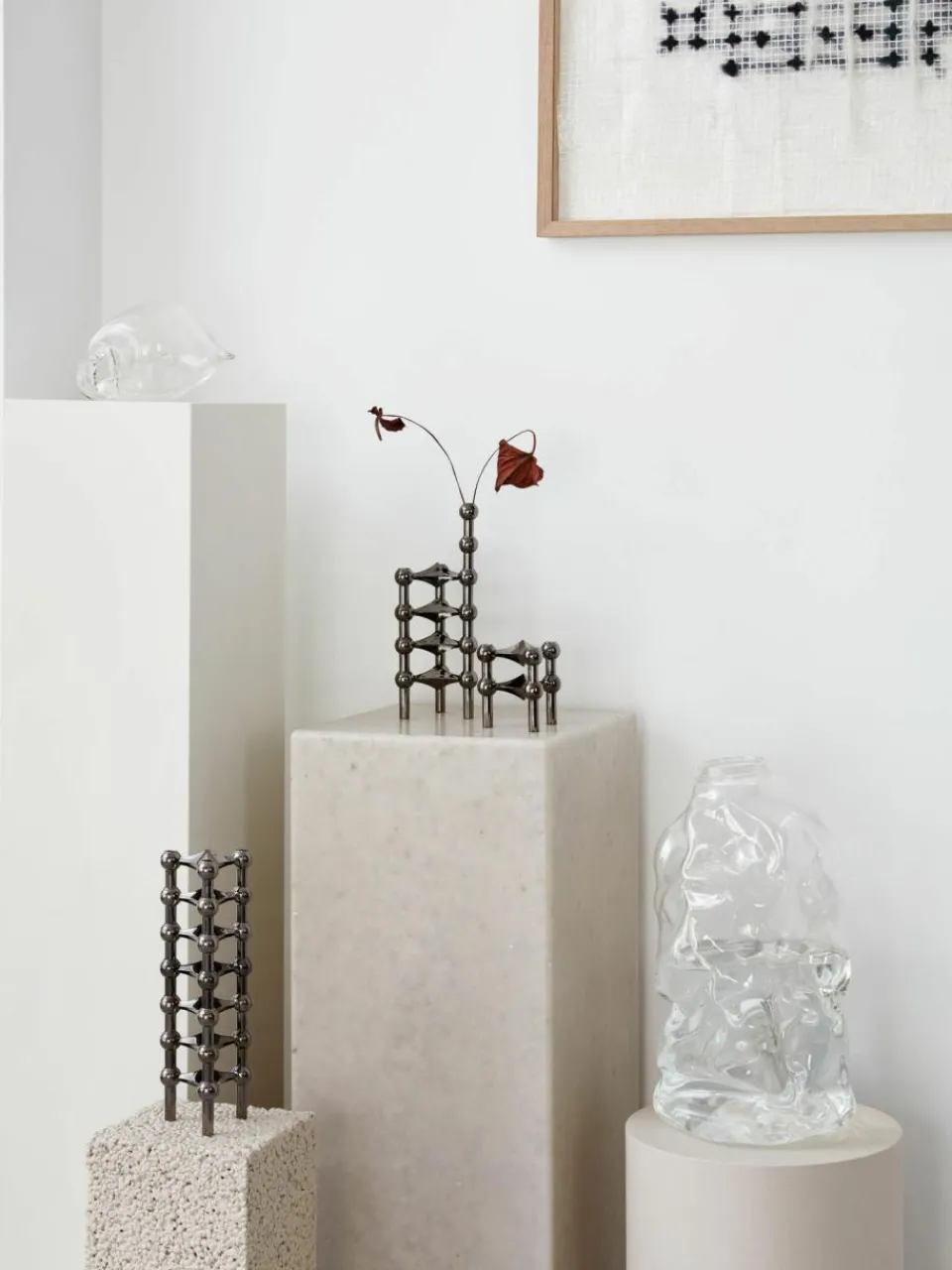 Stoff Nagel Deko-Vase , H 10 cm