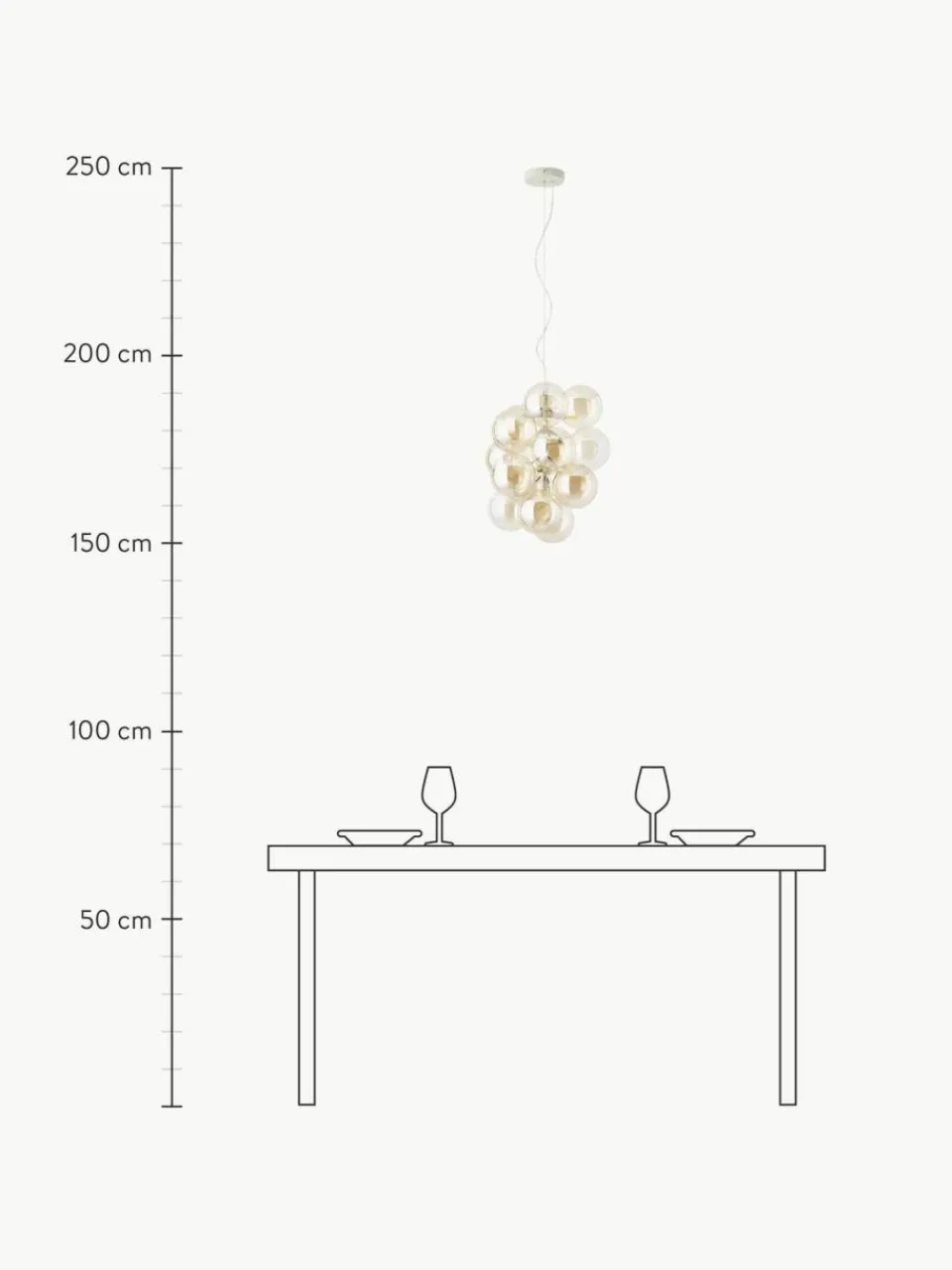 Westwing Collection Design Pendelleuchte Bubbles aus Glas