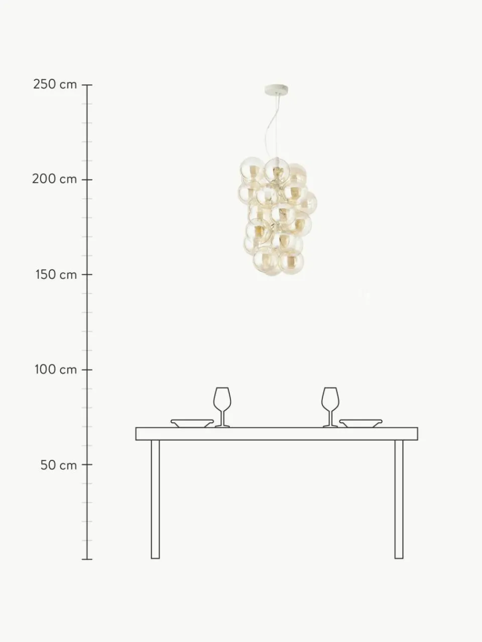 Westwing Collection Design Pendelleuchte Bubbles aus Glas