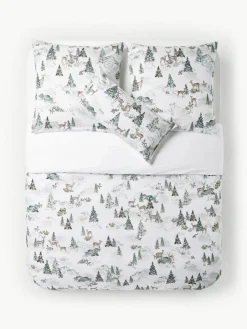 Westwing Collection Designer Baumwollperkal-Bettdeckenbezug Forest