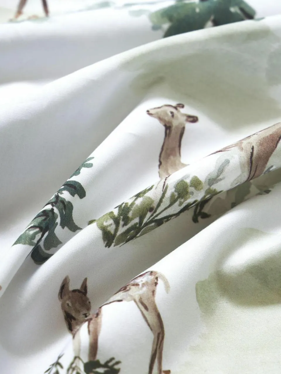 Westwing Collection Designer Baumwollperkal-Bettdeckenbezug Forest