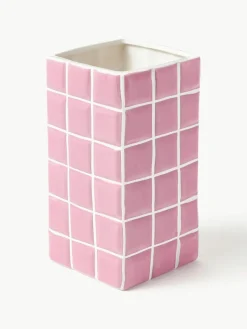&k amsterdam Design-Vase Tile mit Fliesenoptik, H 21 cm