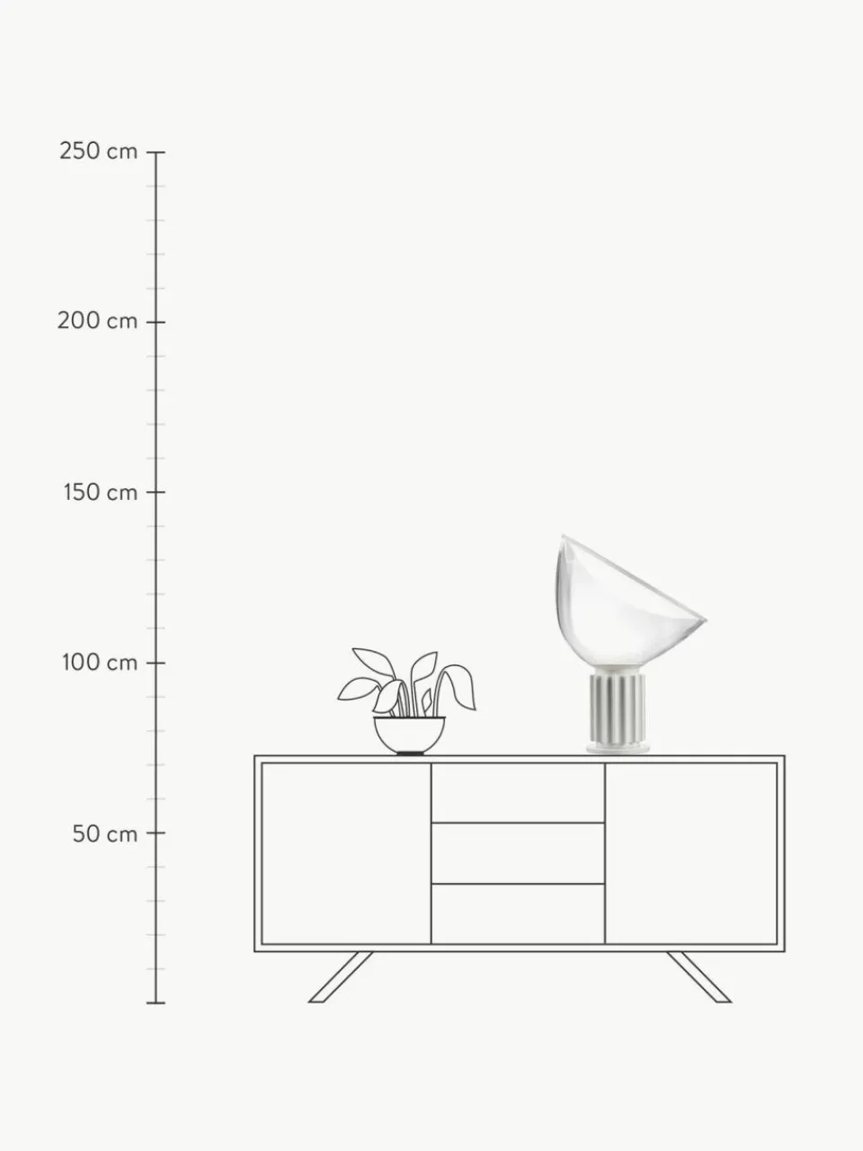 Flos Dimmbare LED-Tischlampe Taccia aus Glas, mundgeblasen