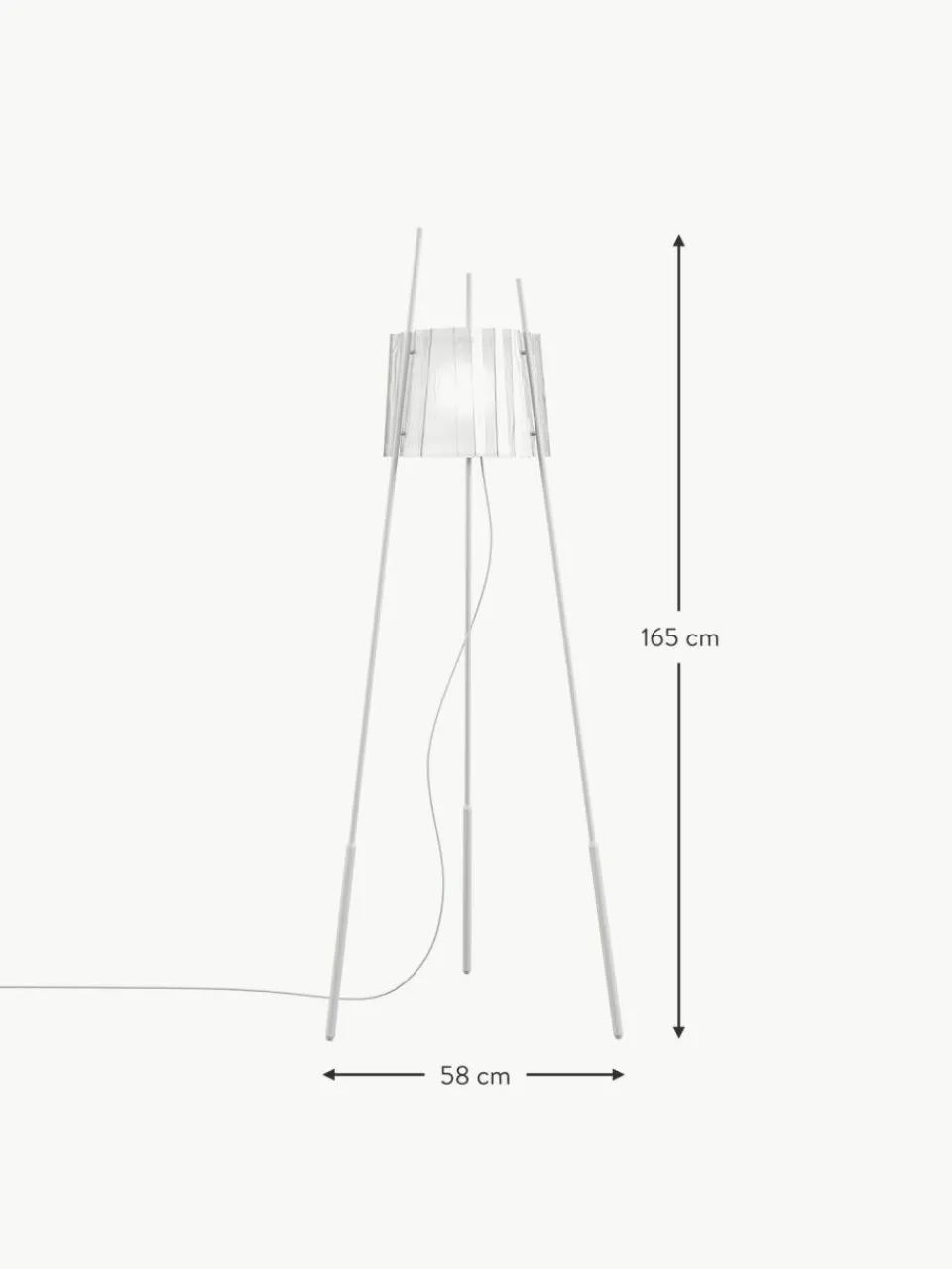 kdln Dimmbare Tripod Stehlampe Tyla, mundgeblasen