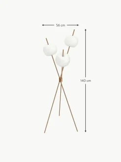 kdln Dimmbare Tripod Stehlampe Kushi, mundgeblasen