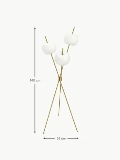 kdln Dimmbare Tripod Stehlampe Kushi, mundgeblasen