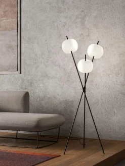 kdln Dimmbare Tripod Stehlampe Kushi, mundgeblasen