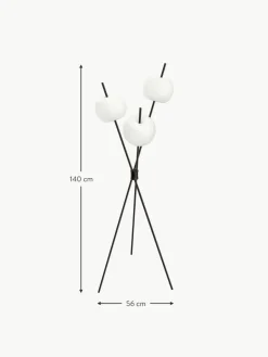 kdln Dimmbare Tripod Stehlampe Kushi, mundgeblasen