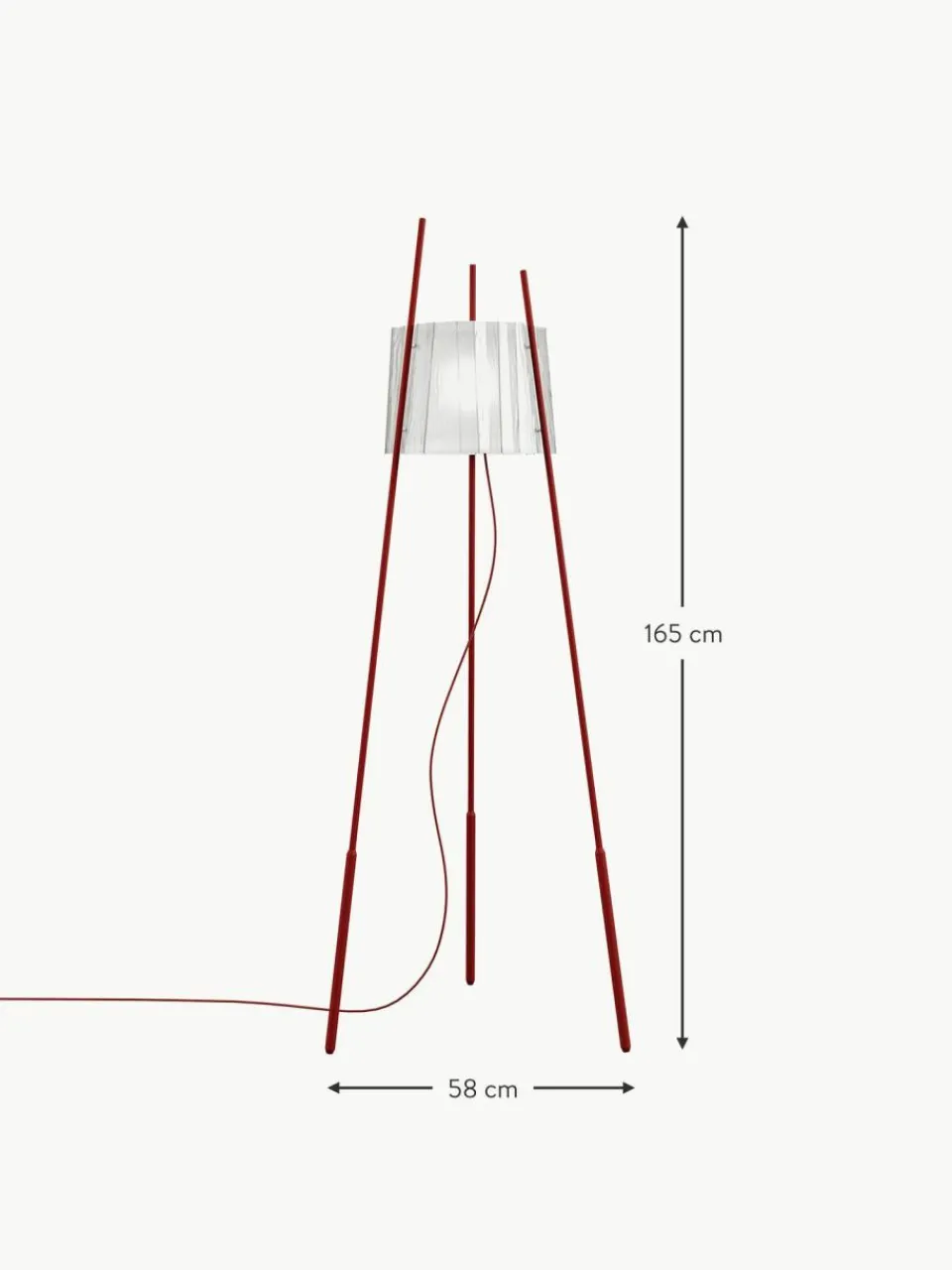 kdln Dimmbare Tripod Stehlampe Tyla, mundgeblasen