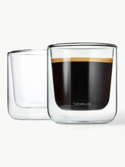 Blomus Doppelwandige Glas-Becher Nero, 2 Stück