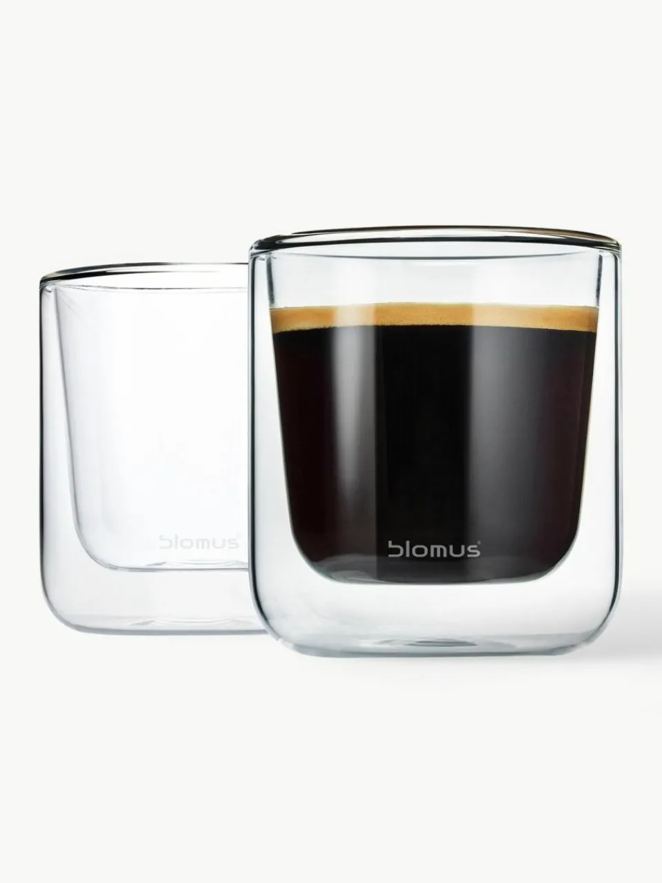 Blomus Doppelwandige Glas-Becher Nero, 2 Stück