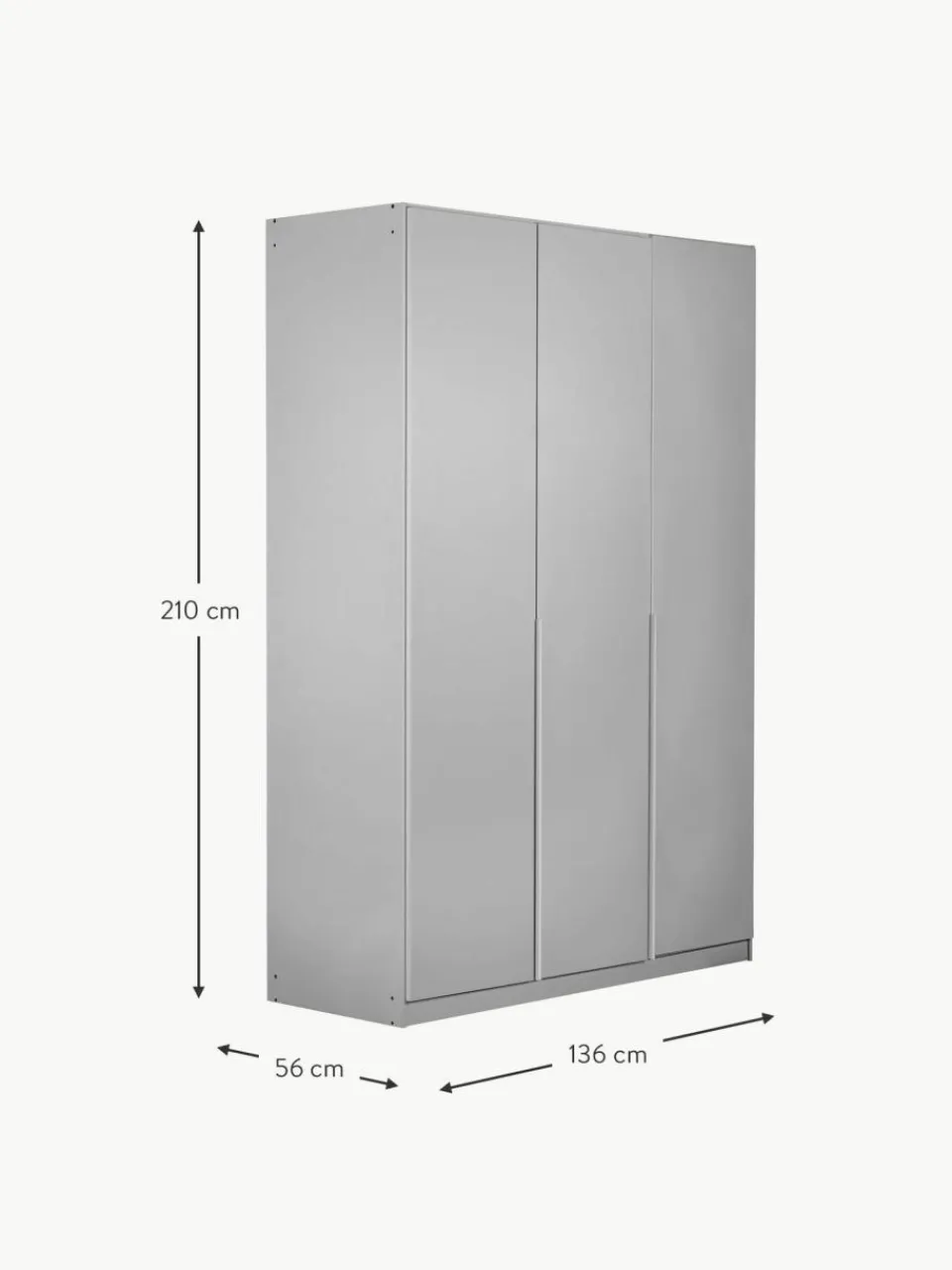 Westwing Drehtürenschrank Mia, 3-türig