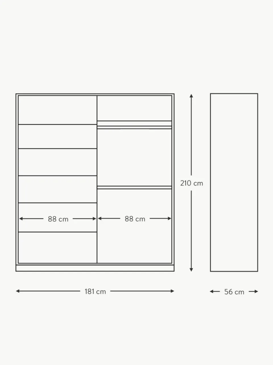 Westwing Drehtürenschrank Mia, 4-türig