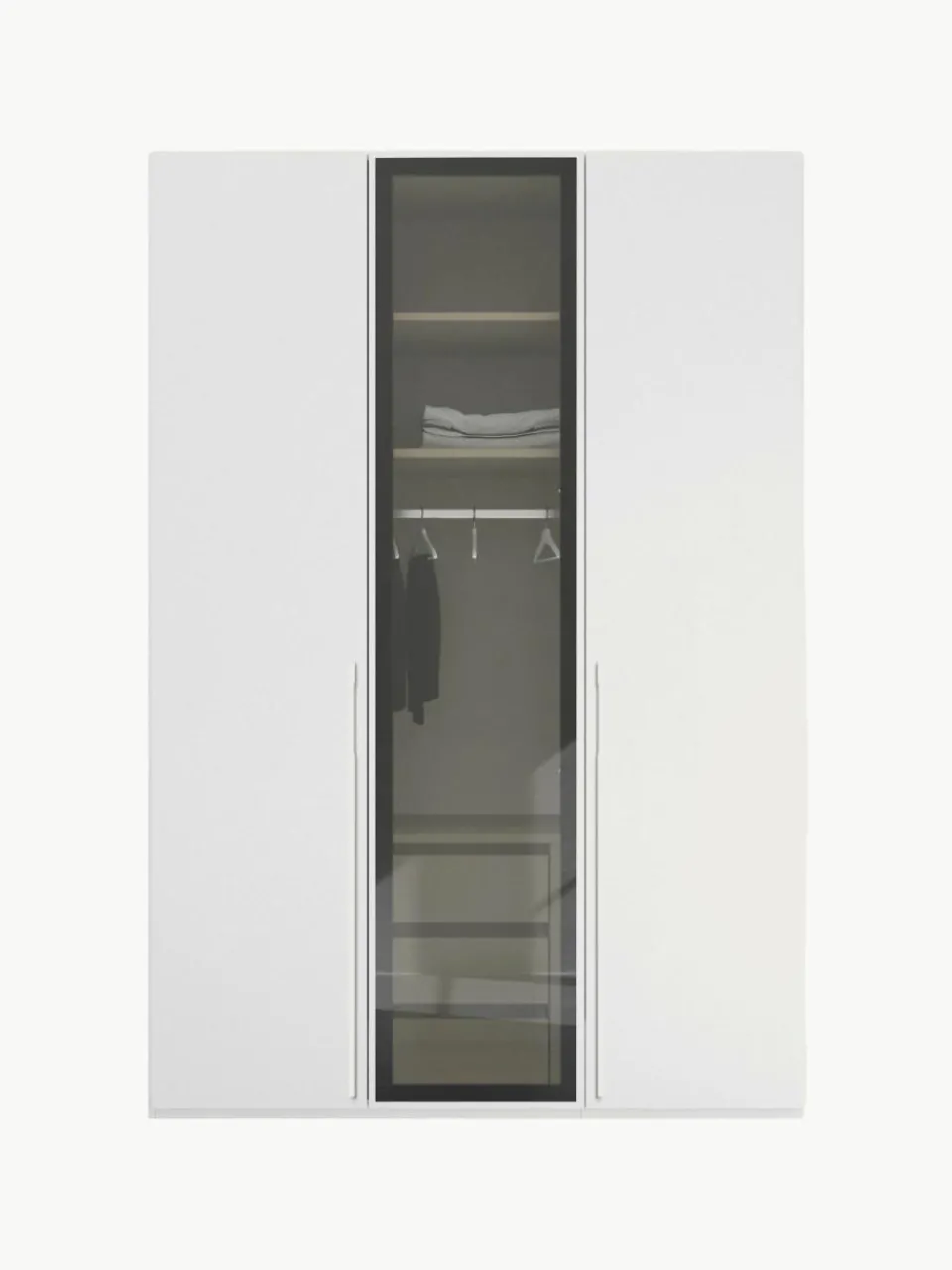 Westwing Drehtürenschrank Skat Shine mit beleuchteten Glastüren