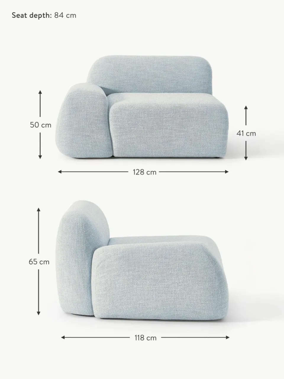 Westwing Collection Eckmodul Wolke aus Bouclé