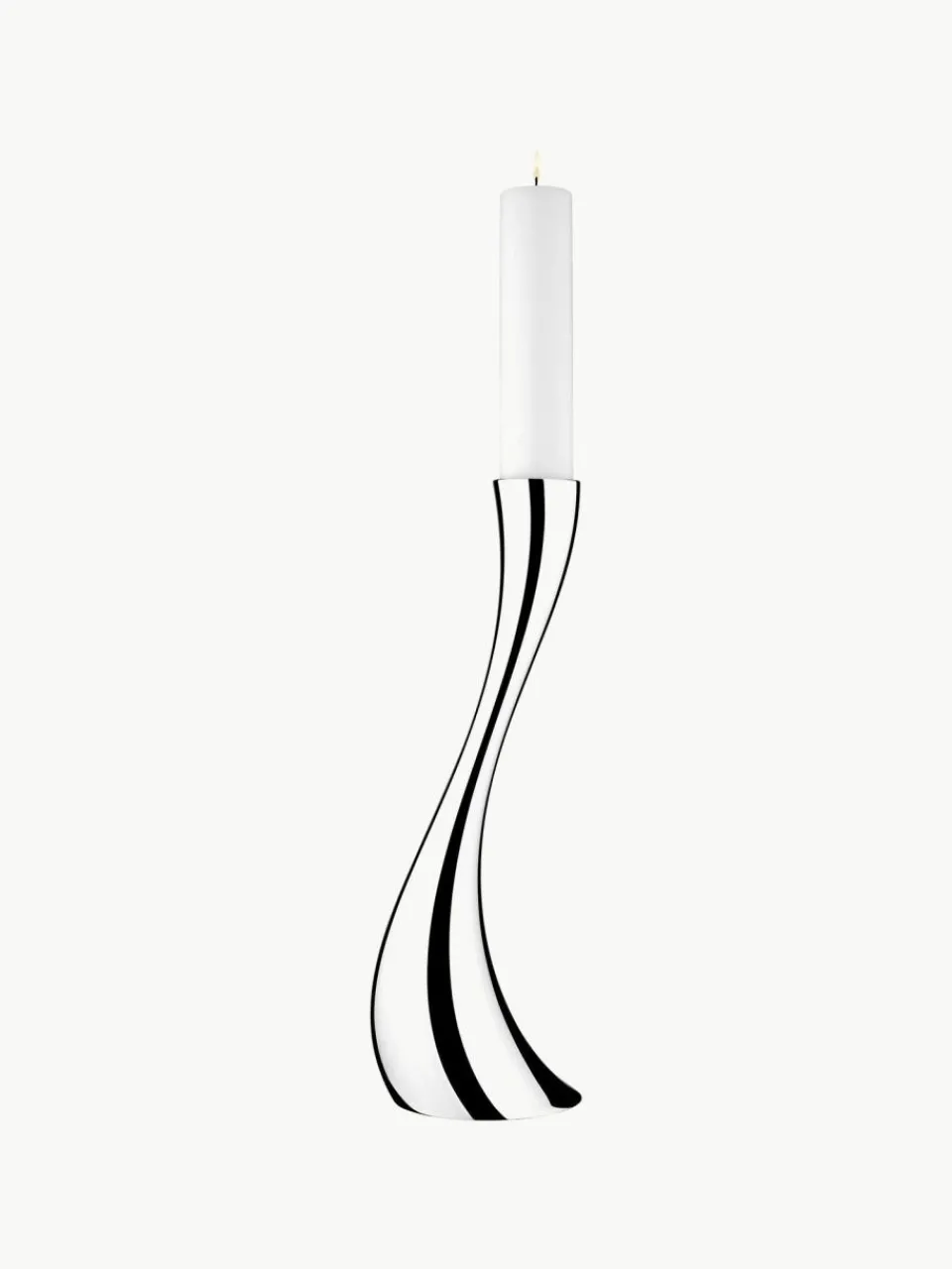 Georg Jensen Edelstahl-Kerzenhalter Cobra in organischer Form, H 50 cm