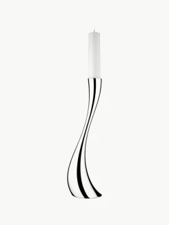Georg Jensen Edelstahl-Kerzenhalter Cobra in organischer Form, H 60 cm