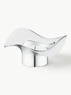 Georg Jensen Edelstahl-Teelichthalter Cobra in organischer Form, 2 Stück