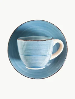 Villa D'Este Home Tivoli Espressotassen Baita Acqua mit Untertassen, 6er-Set