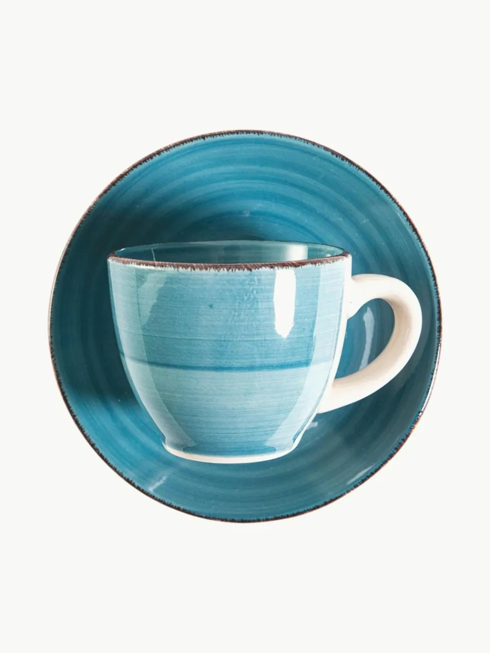Villa D'Este Home Tivoli Espressotassen Baita Acqua mit Untertassen, 6er-Set