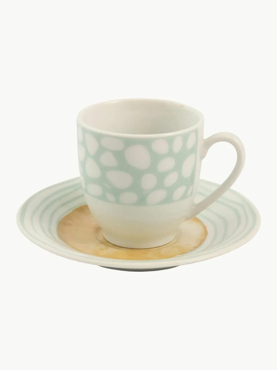Villa D'Este Home Tivoli Espressotassen Marea mit Untertassen, 6er-Set