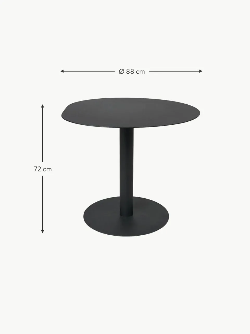 ferm LIVING Esstisch Pond in organischer Form, Ø 88 cm