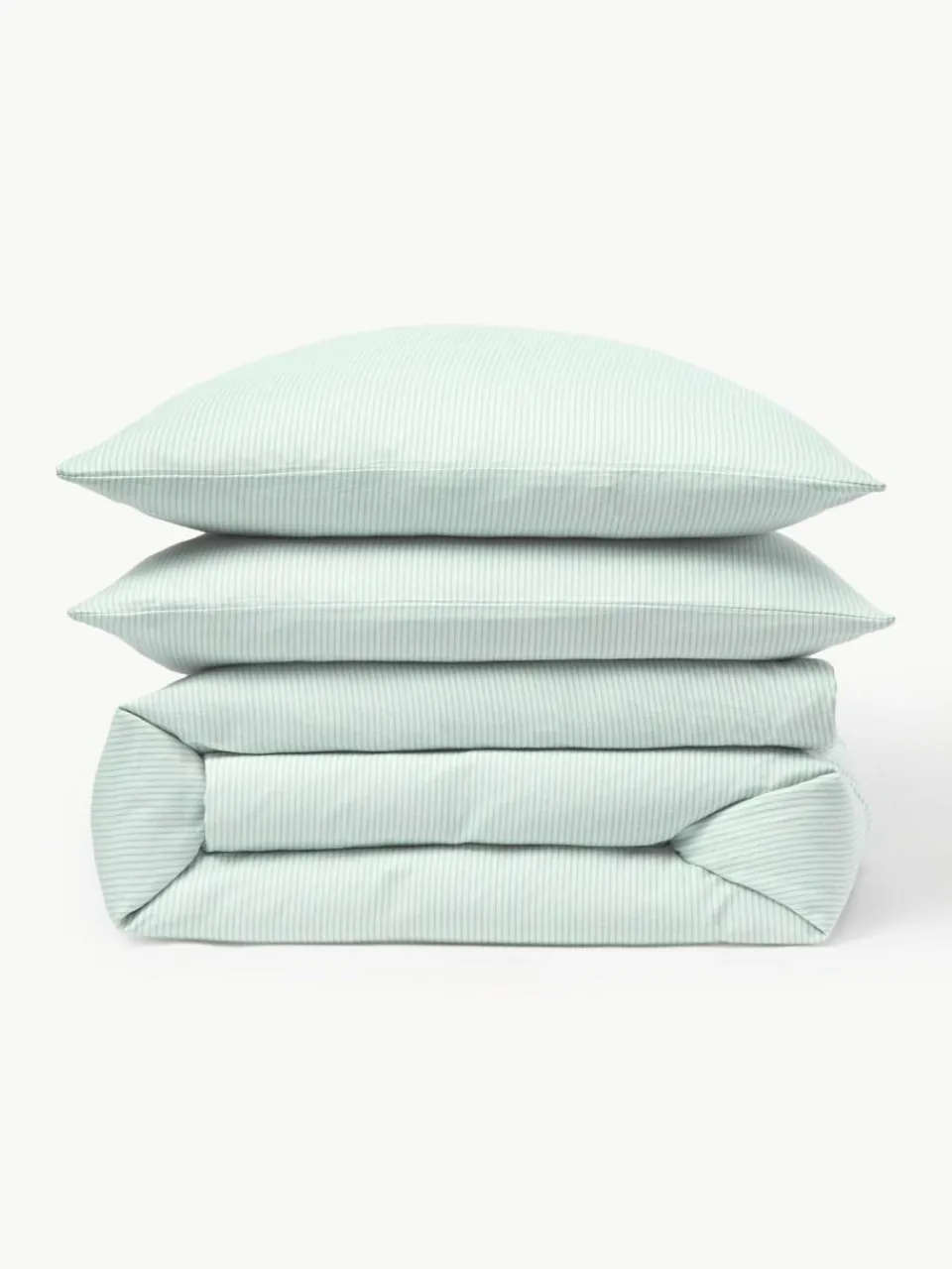 Westwing Collection Flanell-Bettdeckenbezug Javon mit feinen Streifen
