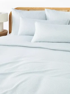 Westwing Collection Flanell-Bettdeckenbezug Javon mit feinen Streifen