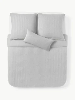 Westwing Collection Flanell-Bettdeckenbezug Wanda mit Fischgrätmuster